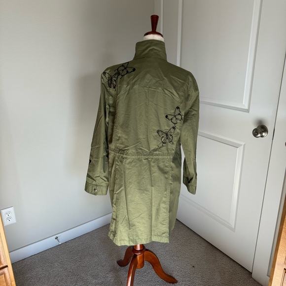 Michael Kors Butterfly-Embroidered Cargo Jacket Green Large - Picture 7 of 11